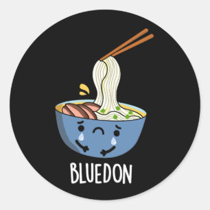 Adesivo Azul-don Engraçado Udon Trocadilho Escuro BG
