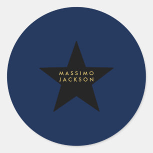 Adesivo Azul Dourado Cores Profissional Tendência Estrela 
