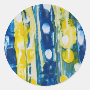 Adesivo Azul e amarelo obra de arte feita à mão