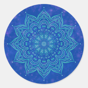 Adesivo Azul e Aqua Mandala