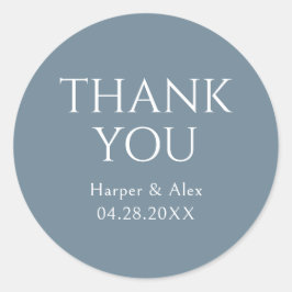 Adesivo Azul e Branco Obrigado