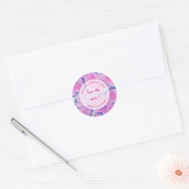 Adesivo Azul e rosa marmorizado (Envelope)