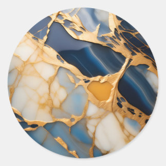 Adesivo Azul Elegante e mármore branco