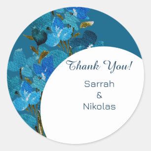 Adesivo Azul Elegante Flores Selvagens