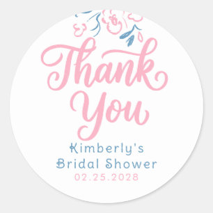 Adesivo Azul Empoeirado Rosa Caprichoso Bridal Shower Agra