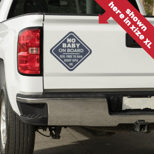 Adesivo Azul Engraçado Sem Bebê no Pára-choque de Cuidado 