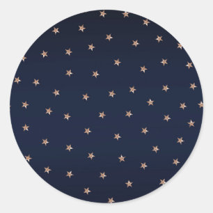Adesivo Azul Escuro & Dourado Rosa Brilho Estrelas Estrela
