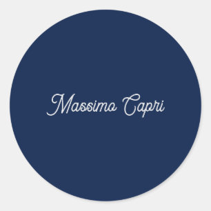 Adesivo Azul Escuro Elegante Casual Nome Próprio Escrito à