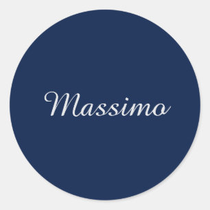 Adesivo Azul Escuro Elegante Casual Nome Próprio Manuscrit