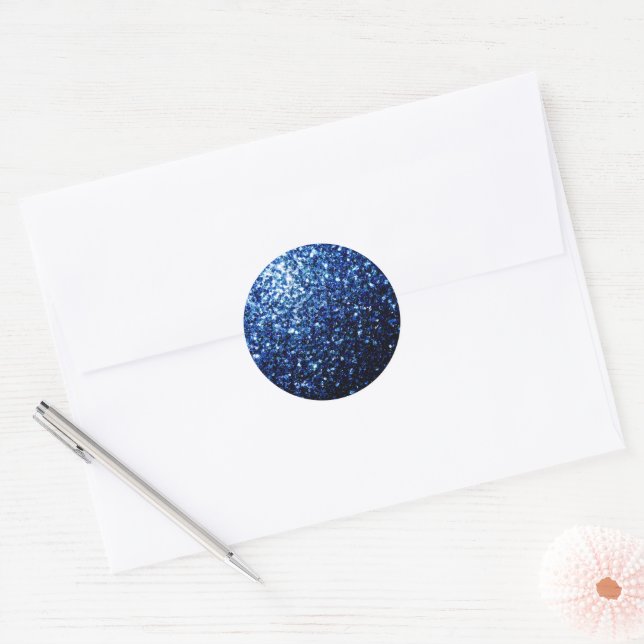 Adesivo Azul escuro profundo brilhante falso brilho faísca (Envelope)