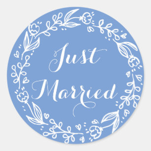 Adesivo Azul Flor de Milho Floral Casamento Recém-Casados