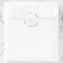Azul Floral Arco de Natal Grand Millennial