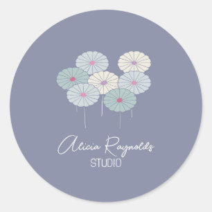 Adesivo Azul floral minimalista moderno japonês