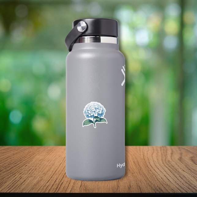 Adesivo Azul Hydrangea Flor Bonito Aquarela (Criador carregado)