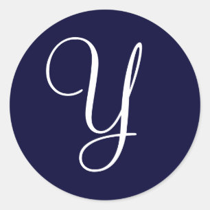 Adesivo Azul Marinho & Monograma Branco Y