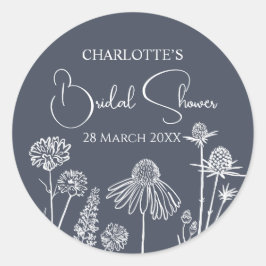 Adesivo Azul-Meia-Noite Flores Selvagens Chá de panela esb