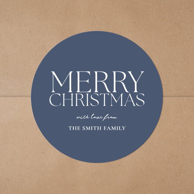 Adesivo Azul Mínimo Moderno e Feliz Natal (Criador carregado)