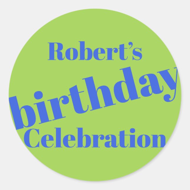 Adesivo Azul Negrito na Festa de aniversário do Verde limã (Frente)