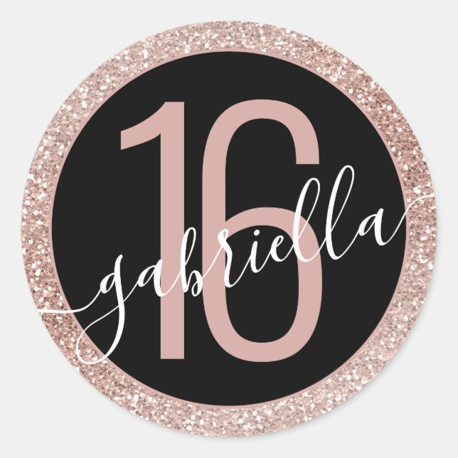 Adesivo Azul-negro de Ombre-Dourado, rosa, Doce 16 Cl (Frente)