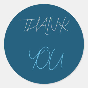 Adesivo Azul Obrigado Minimalista Moderno Simples