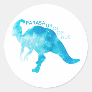 Adesivo Azul Parasaurolophus - Escolha a cor de fundo