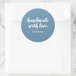 Adesivo Azul Personalizado Artesanal com Amor Minimalista