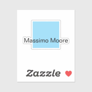 Adesivo Azul Preto Branco Simples Elegante Nome Próprio