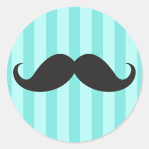 Adesivo Azul preto engraçado do aqua do moustache do