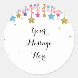 Adesivo Azul Rosa Dourado brilho brilho Obrigado