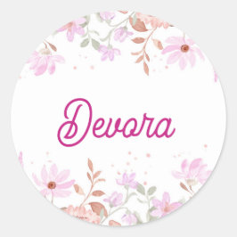 Adesivo Azul-rosa-rosa, mitzva guardanapo com nome