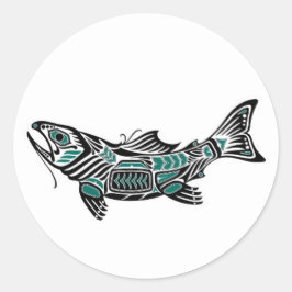 Adesivo Azul Teal e Peixes Espirituosos Negra