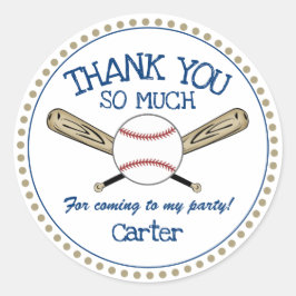 Adesivo Azul|Tema Dourado do Baseball Obrigado