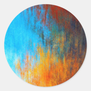 Adesivo azul-turquesa, laranja e vermelho abstrato