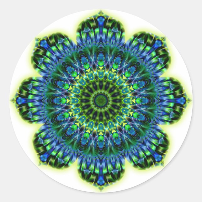 Adesivo Azul verde Mandala (Frente)