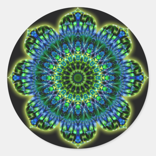 Adesivo Azul verde Mandala | preto (Frente)