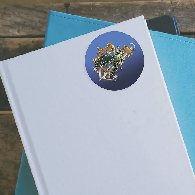 Adesivo Azul Verde-Tartaruga do Mar (Criador carregado)