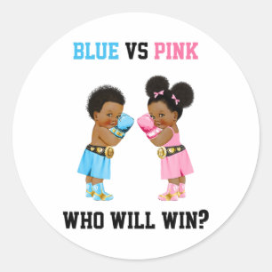 Adesivo Azul Vs Rosa Quem Vencerá Tema de Boxe Revelação d