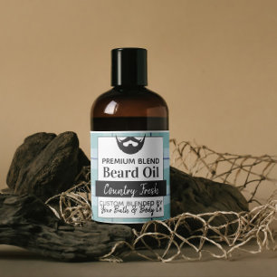Adesivo Azul-Xadrez Óleo de Barba + Ingredientes