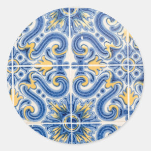 Adesivo azulejo azul e amarelo, Portugal