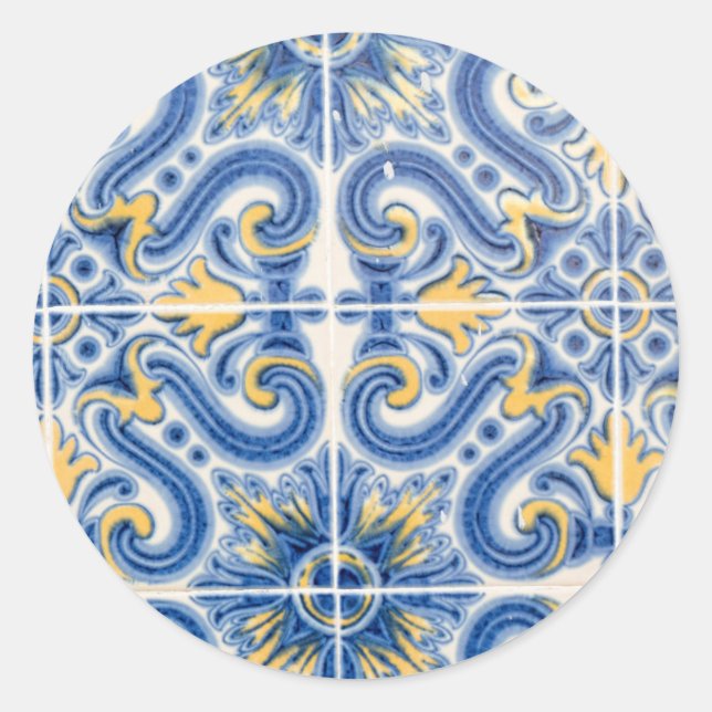 Adesivo Azulejo azul e amarelo, Portugal (Frente)