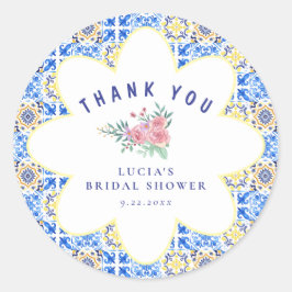 Adesivo Azulejo Azul Italiano Mamma Mia Obrigado