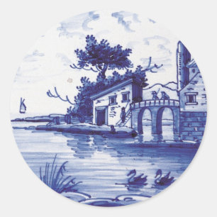 Adesivo Azulejo azul tradicional holandês