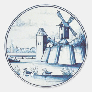 Adesivo Azulejo azul tradicional holandês