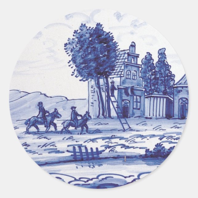 Adesivo Azulejo azul tradicional neerlandês (Frente)