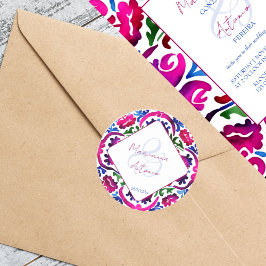 Adesivo Azulejo de casamento de Talavera mexicana azul ros