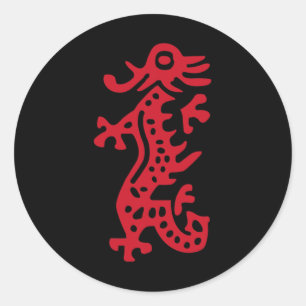 Adesivo Azulejo do Dragão Vermelho Mah Jong Chinês Mahjong
