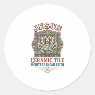 Adesivo Azulejo Jesus Mediterrâneo Fé Jesus Cerâmica