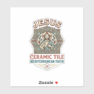 Adesivo Azulejo Jesus Mediterrâneo Fé Jesus Cerâmica
