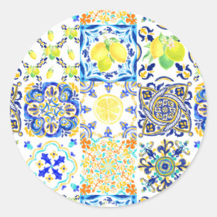 Adesivo Azulejo Maiolica Português Mediterrâneo Limão