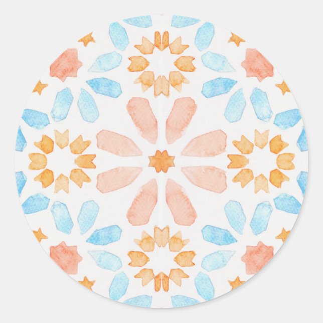 Adesivo Azulejo marroquino em aquarelas pastel (Frente)